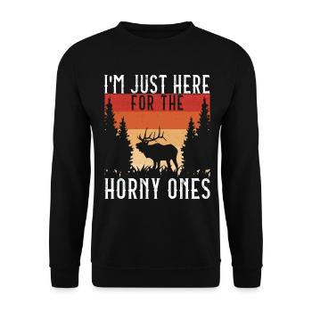 Hunting Hunter Hunting Deer - Unisex Sweatshirt - black - Front - Alina (178cm) & Michal (187cm)