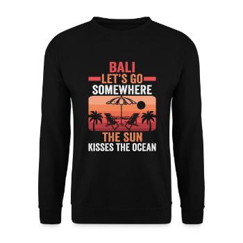 Bali Indonesien Strandurlaub am Meer - Unisex Pullover - Schwarz - Vorne - Alina (178cm) & Michal (187cm)