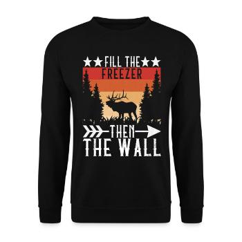 Hunting Hunter Hunting Deer - Unisex Sweatshirt - black - Front - Alina (178cm) & Michal (187cm)