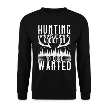 Hunting Hunter Hunting Deer - Unisex Sweatshirt - black - Front - Alina (178cm) & Michal (187cm)