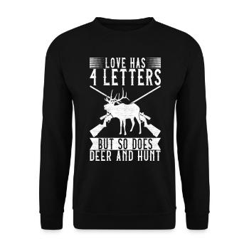 Hunting Hunter Hunting Deer - Unisex Sweatshirt - black - Front - Alina (178cm) & Michal (187cm)
