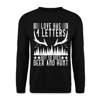 Hunting Hunter Hunting Deer - Unisex Sweatshirt - black - Front - Alina (178cm) & Michal (187cm)
