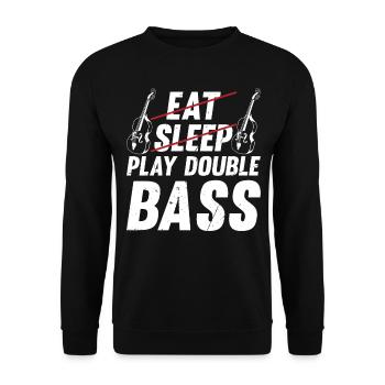 Contrebassiste - Eat Sleep Play Double Bass - Sweat-shirt Unisexe - noir - Devant - Alina (178cm) & Michal (187cm)