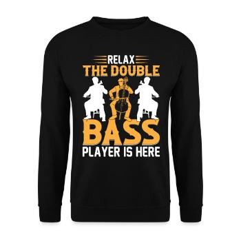 Double Bass Player - Relax The Double Bass Player - Unisex Pullover - Schwarz - Vorne - Alina (178cm) & Michal (187cm)