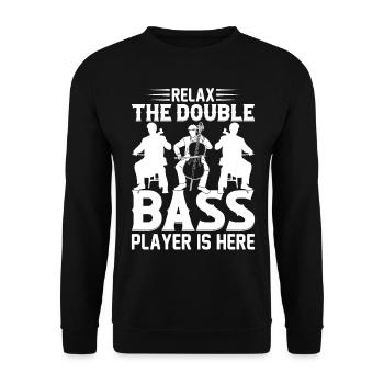 Détendez-vous Le contrebassiste est là - Contrebasse - Sweat-shirt Unisexe - noir - Devant - Alina (178cm) & Michal (187cm)