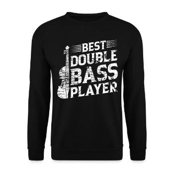 Best Double Bass Player - Contrabass Player Double - Unisex Pullover - Schwarz - Vorne - Alina (178cm) & Michal (187cm)