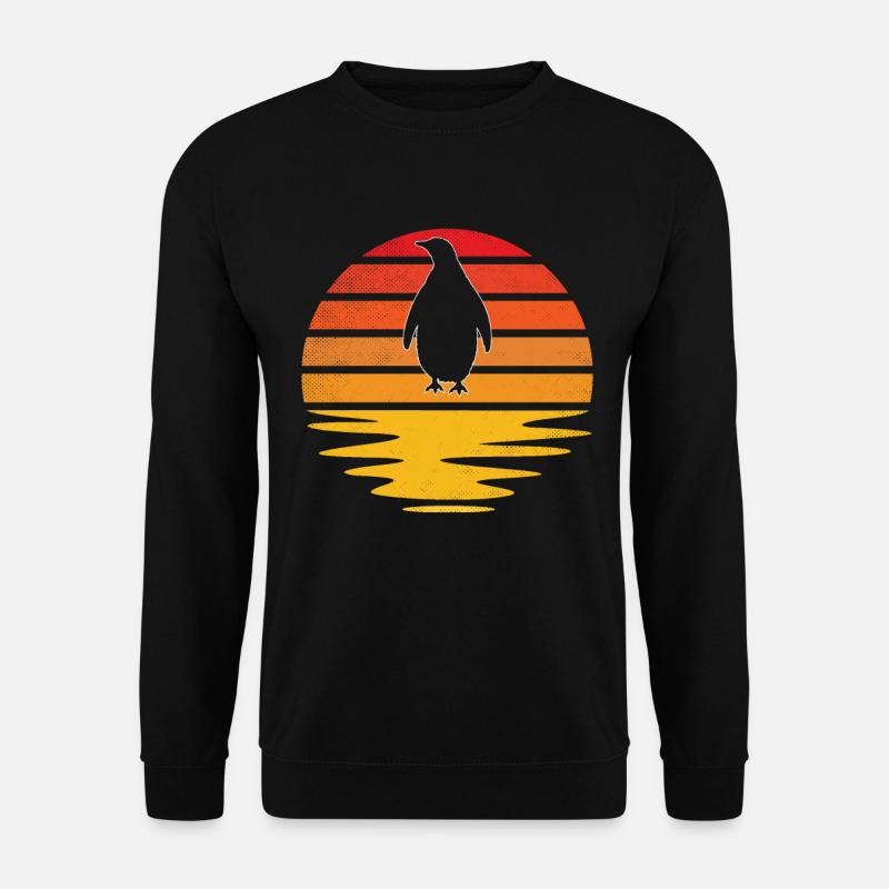 Pinguin Retro - Unisex Pullover - Schwarz
