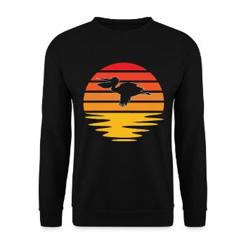 Pelikan Rétro - Sweat-shirt Unisexe - noir - Devant - Alina (178cm) & Michal (187cm)