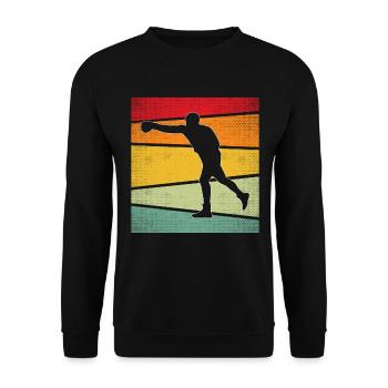 Boxen Retro - Unisex Pullover - Schwarz - Vorne - Alina (178cm) & Michal (187cm)