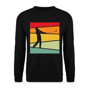 Golf Retro - Unisex Pullover - Schwarz - Vorne - Alina (178cm) & Michal (187cm)