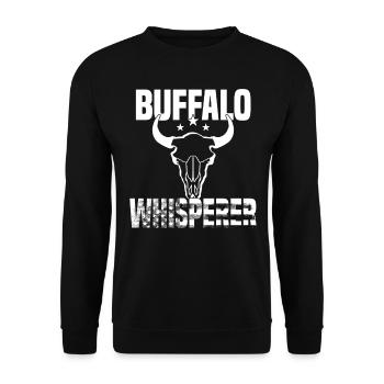 Buffle Bison Buffle Amérindien - Sweat-shirt Unisexe - noir - Devant - Alina (178cm) & Michal (187cm)