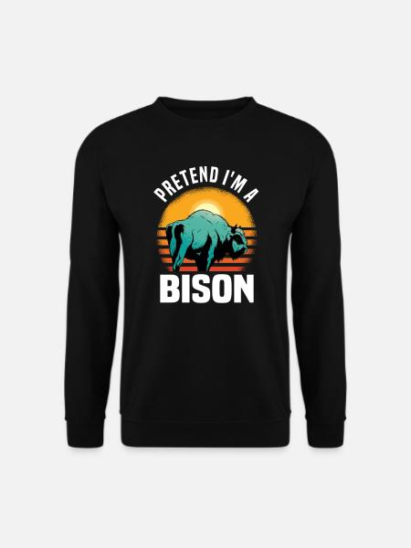 Buffle Bison Buffle Amérindien - Sweat-shirt Unisexe - noir