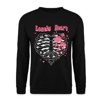 Lonely Heart Skeleton Saint-Valentin - Sweat-shirt Unisexe - noir - Devant - Alina (178cm) & Michal (187cm)
