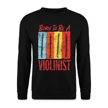 Violon Violoniste Rétro Vintage - Sweat-shirt Unisexe - noir - Devant - Alina (178cm) & Michal (187cm)