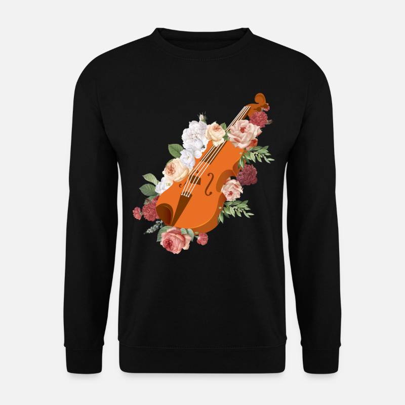 Violon Violoniste Fleur Florale - Sweat-shirt Unisexe - noir