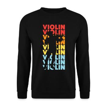 Violin Violinist Retro Vintage - Unisex Pullover - Schwarz - Vorne - Alina (178cm) & Michal (187cm)