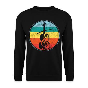 Violon Violoniste Rétro Vintage - Sweat-shirt Unisexe - noir - Devant - Alina (178cm) & Michal (187cm)