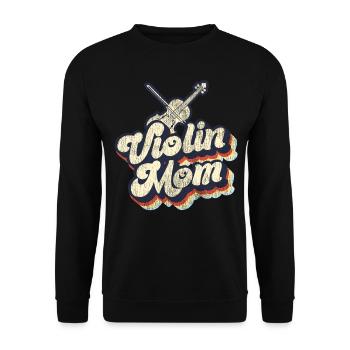 Violon Violoniste Maman Rétro Vintage - Sweat-shirt Unisexe - noir - Devant - Alina (178cm) & Michal (187cm)