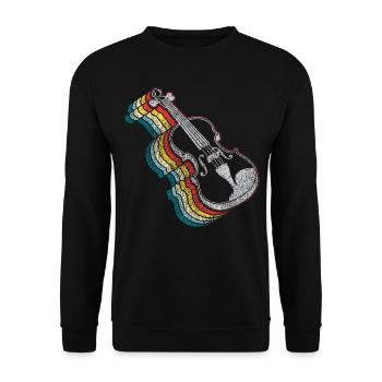 Violin Violinist Retro Vintage - Unisex Sweatshirt - black - Front - Alina (178cm) & Michal (187cm)