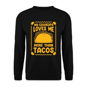 Tacos Mexican Foodie Burrito Nacho - Unisex Sweatshirt - black - Front - Alina (178cm) & Michal (187cm)