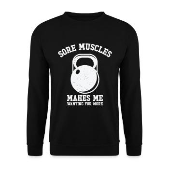 Muskelkater Fitness Gewichtheben - Unisex Pullover - Schwarz - Vorne - Alina (178cm) & Michal (187cm)