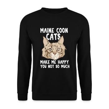 Les chats Maine Coon me rendent heureux pas tellement - Sweat-shirt Unisexe - noir - Devant - Alina (178cm) & Michal (187cm)