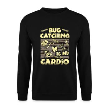 Bug Catching is my cardio insect entomologist - Unisex Sweatshirt - black - Front - Alina (178cm) & Michal (187cm)
