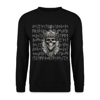 Vikings Rune nordique Vikings Valhalla Vikings - Sweat-shirt Unisexe - noir - Devant - Alina (178cm) & Michal (187cm)