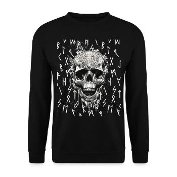Vikings Rune nordique Vikings Valhalla Vikings - Sweat-shirt Unisexe - noir - Devant - Alina (178cm) & Michal (187cm)