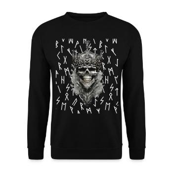 Vikings Rune nordique Vikings Valhalla Vikings - Sweat-shirt Unisexe - noir - Devant - Alina (178cm) & Michal (187cm)