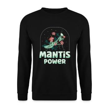 Mantis Power Future Entomologe Gottesanbeterin - Unisex Pullover - Schwarz - Vorne - Alina (178cm) & Michal (187cm)