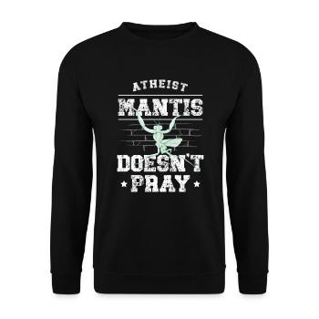 Atheistische Gottesanbeterin Betet Nicht Insekten - Unisex Pullover - Schwarz - Vorne - Alina (178cm) & Michal (187cm)