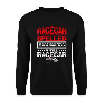 Racing car written backwards is still - Unisex Sweatshirt - black - Front - Alina (178cm) & Michal (187cm)