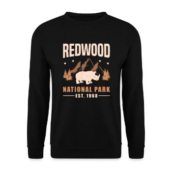 Redwood National Park Touristenziel Amerika - Unisex Pullover - Schwarz - Vorne - Alina (178cm) & Michal (187cm)