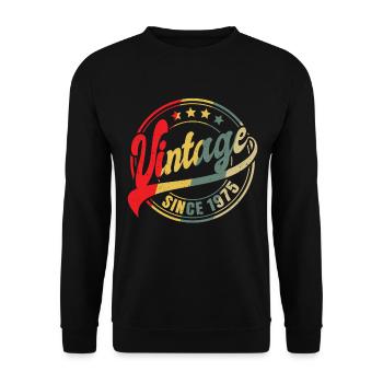 Millésime depuis 1975 Cadeau 48ème anniversaire - Sweat-shirt Unisexe - noir - Devant - Alina (178cm) & Michal (187cm)