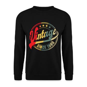 Millésime depuis 1980 Cadeau 43ème anniversaire - Sweat-shirt Unisexe - noir - Devant - Alina (178cm) & Michal (187cm)