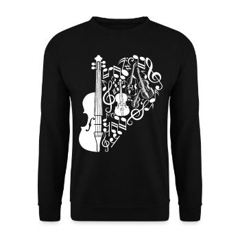 Double Bass Instrument - Double Bassist - Unisex Pullover - Schwarz - Vorne - Alina (178cm) & Michal (187cm)