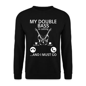 Funny Double Bass - My Double Bass Is Calling et - Sweat-shirt Unisexe - noir - Devant - Alina (178cm) & Michal (187cm)