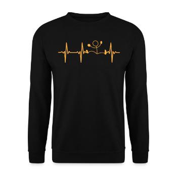 Drôle de bâton Figure Heartbeat - Sweat-shirt Unisexe - noir - Devant - Alina (178cm) & Michal (187cm)