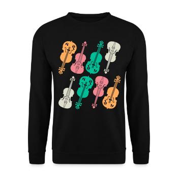 Double Bass Player Double Bassist - Retro Double B - Unisex Pullover - Schwarz - Vorne - Alina (178cm) & Michal (187cm)