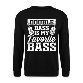 Double Bass Is My Favorite Bass - Contrabass Playe - Unisex Pullover - Schwarz - Vorne - Alina (178cm) & Michal (187cm)