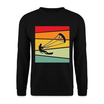 Kite Surfing Retro - Unisex Sweatshirt - black - Front - Alina (178cm) & Michal (187cm)