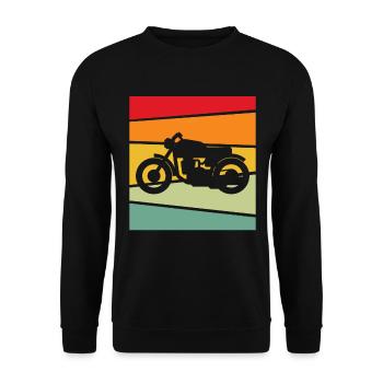 Motorcycle Retro - Unisex Sweatshirt - black - Front - Alina (178cm) & Michal (187cm)