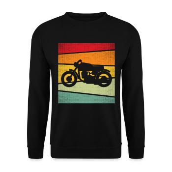 Motorcycle Retro - Unisex Sweatshirt - black - Front - Alina (178cm) & Michal (187cm)
