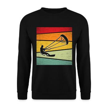 Kite Surfing Retro - Unisex Sweatshirt - black - Front - Alina (178cm) & Michal (187cm)