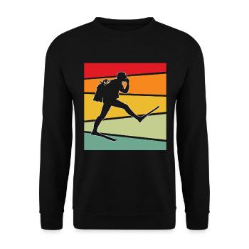 Tauchen Retro - Unisex Pullover - Schwarz - Vorne - Alina (178cm) & Michal (187cm)