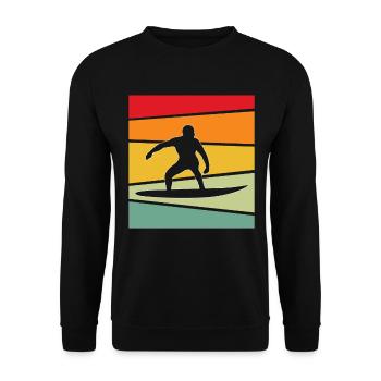 Surfing Retro - Unisex Sweatshirt - black - Front - Alina (178cm) & Michal (187cm)
