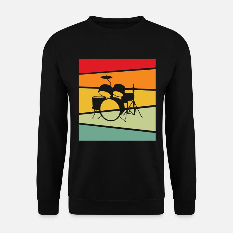 Schlagzeug Retro - Unisex Pullover - Schwarz