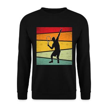 Tennis Rétro - Sweat-shirt Unisexe - noir - Devant - Alina (178cm) & Michal (187cm)