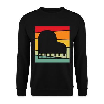Klavier Retro - Unisex Pullover - Schwarz - Vorne - Alina (178cm) & Michal (187cm)